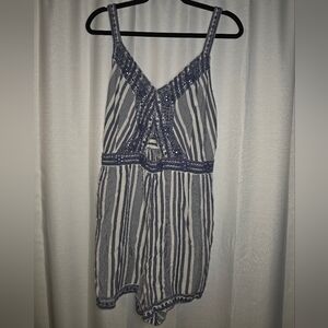 XL AE Romper navy Blue And White Stripes